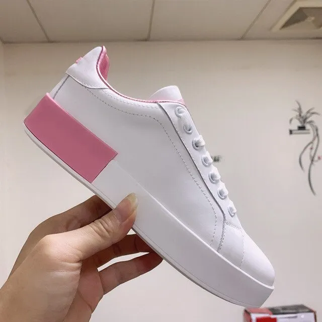 designer shoes china trainers flats stud embroidered sneakers rivet real leather women white metal italian embroidery crystal