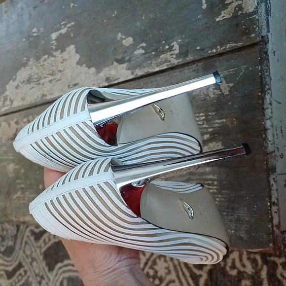 Diane Von Furstenberg DVF Ivory Bridgette heels pumps 10.5