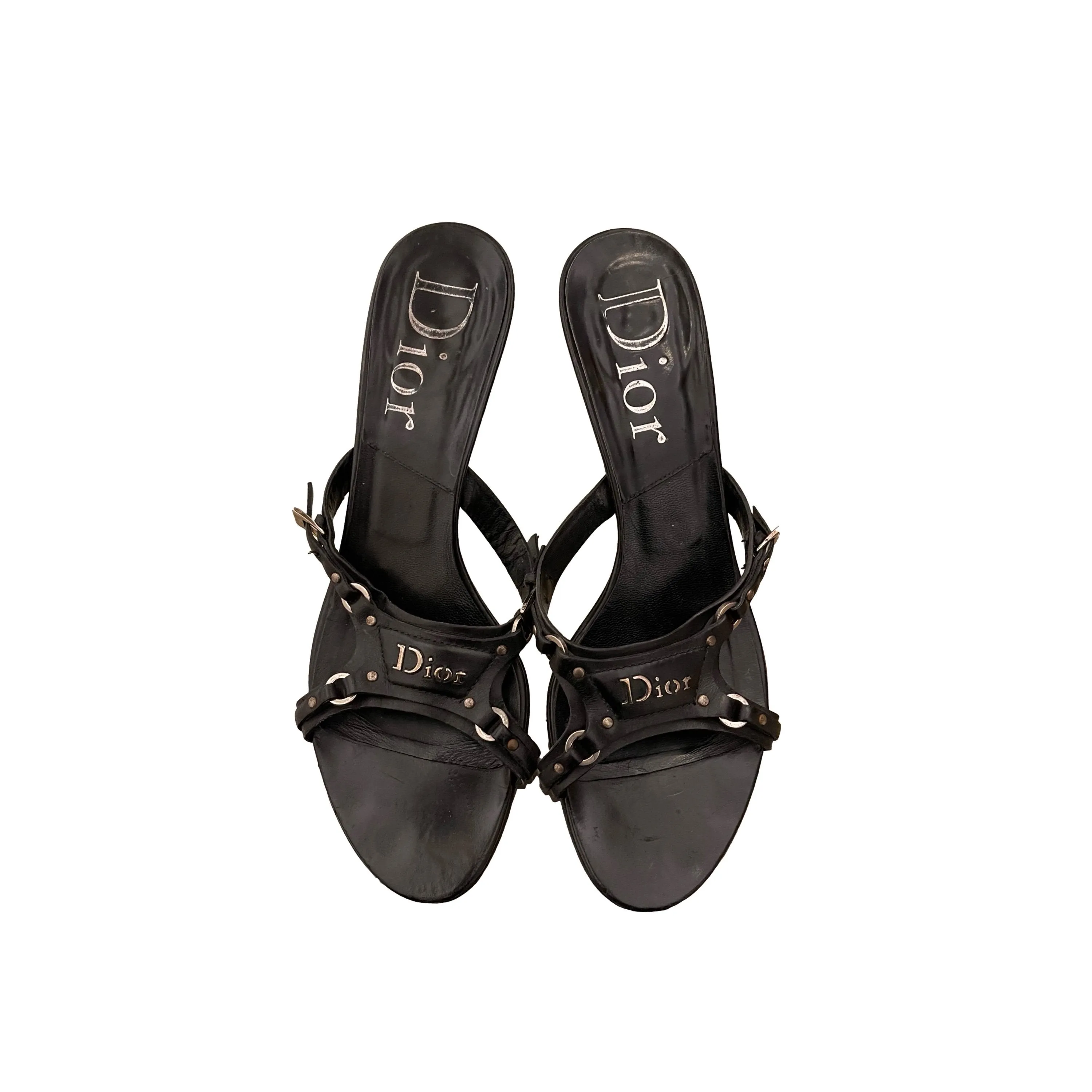 Dior Black Bondage Kitten Heels