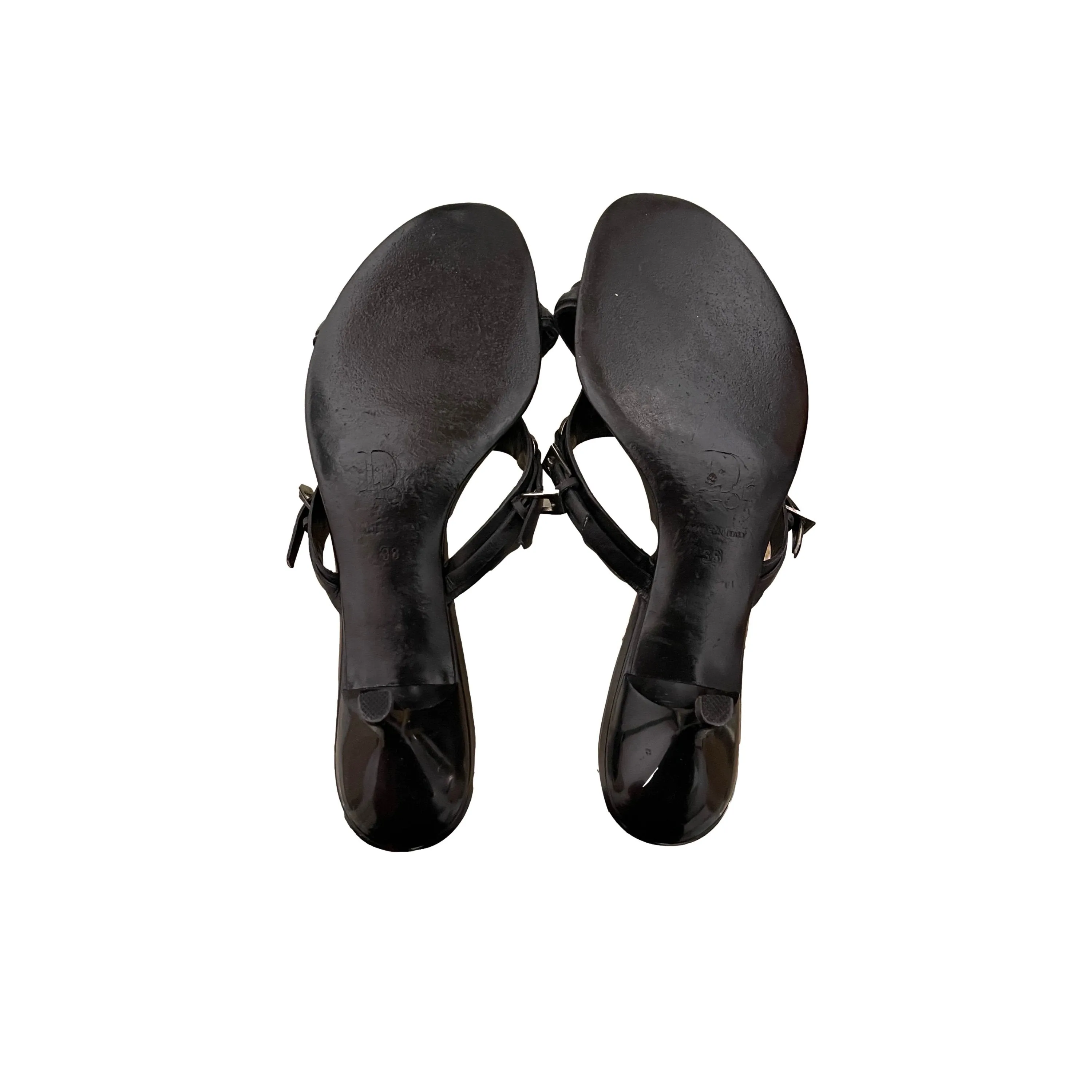 Dior Black Bondage Kitten Heels