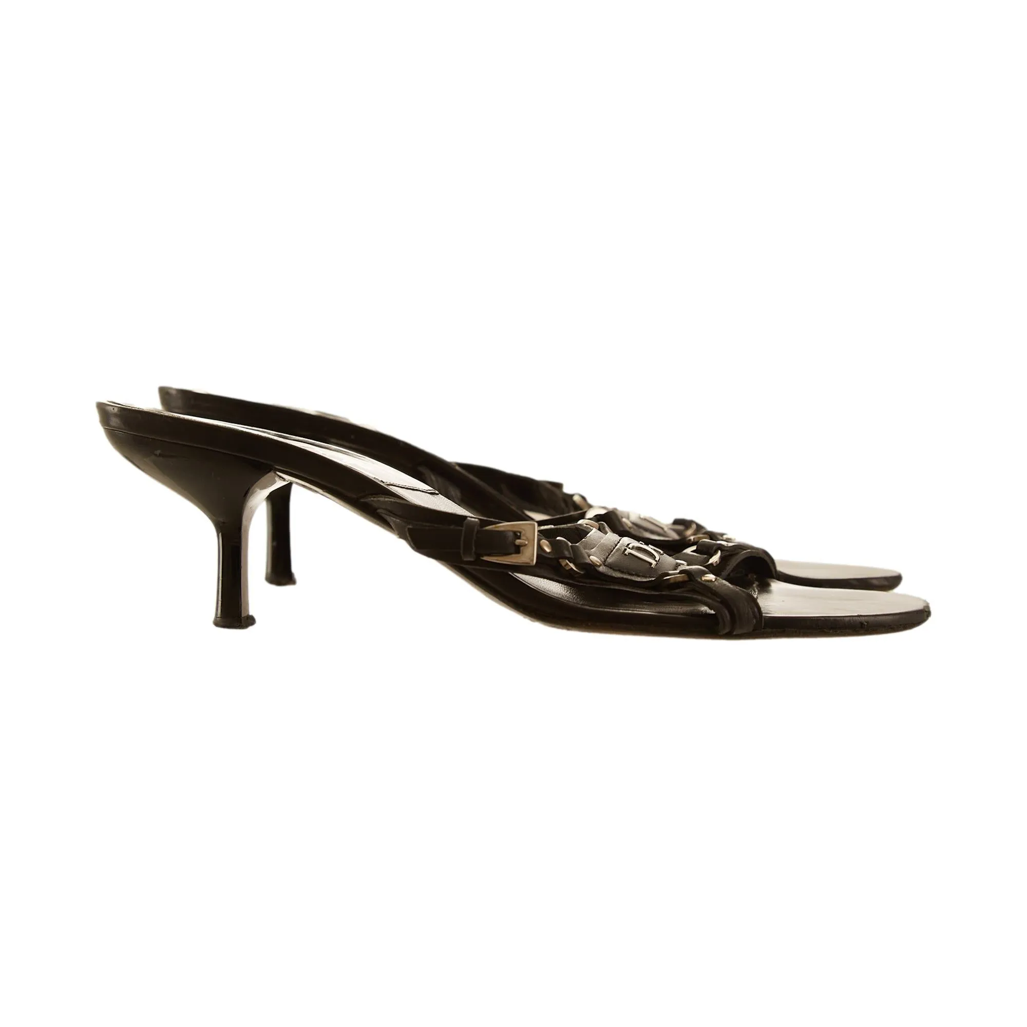 Dior Black Bondage Kitten Heels
