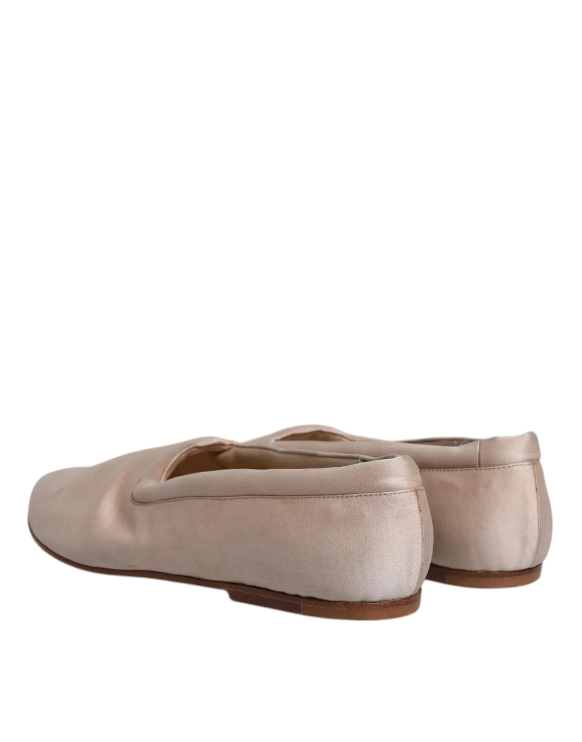 Dolce&Gabbana Women Beige Ballet Flats Fabric Solid Slip On Moccasins Size EU 39