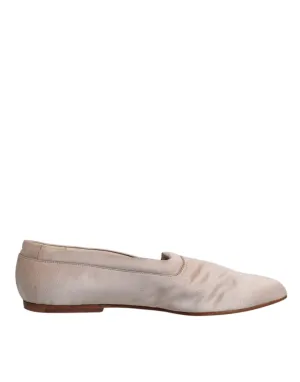 Dolce&Gabbana Women Beige Ballet Flats Fabric Solid Slip On Moccasins Size EU 39