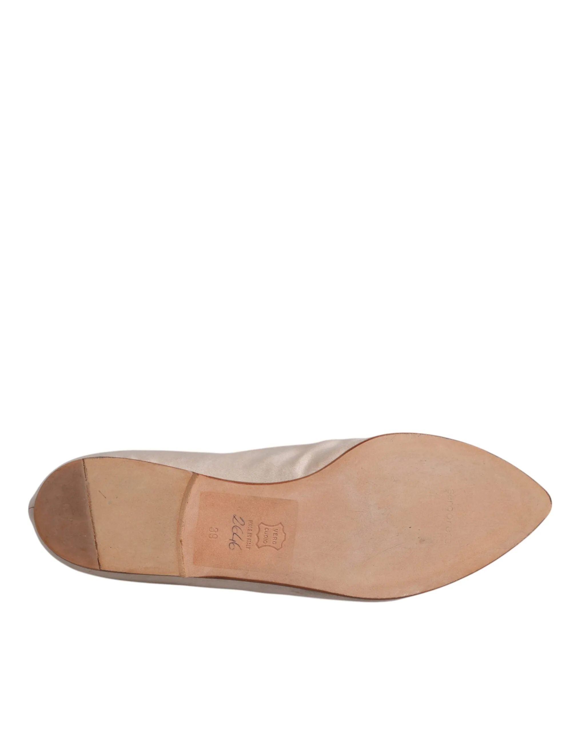 Dolce&Gabbana Women Beige Ballet Flats Fabric Solid Slip On Moccasins Size EU 39