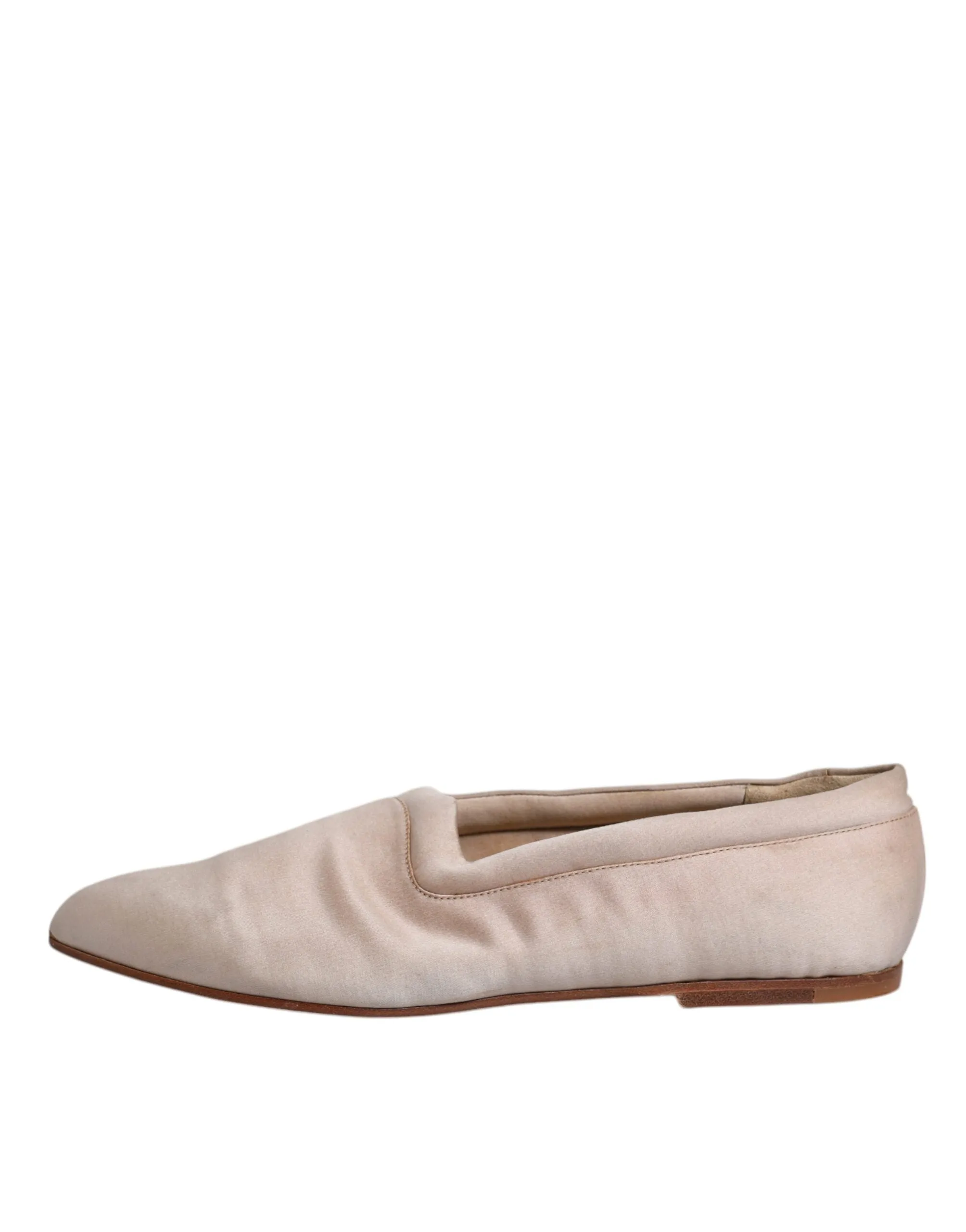 Dolce&Gabbana Women Beige Ballet Flats Fabric Solid Slip On Moccasins Size EU 39