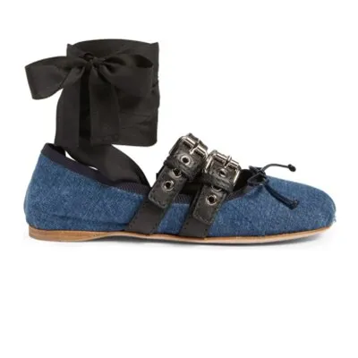 Double Buckles Decor Female Ballet Shoes Elegant Flats Butterfly-knot Leather Flat Shoes Woman Chaussures Femme New Casual Shoes