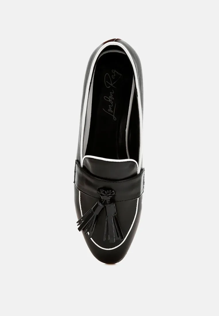 Dual Tone Tassel Loafers By RAG