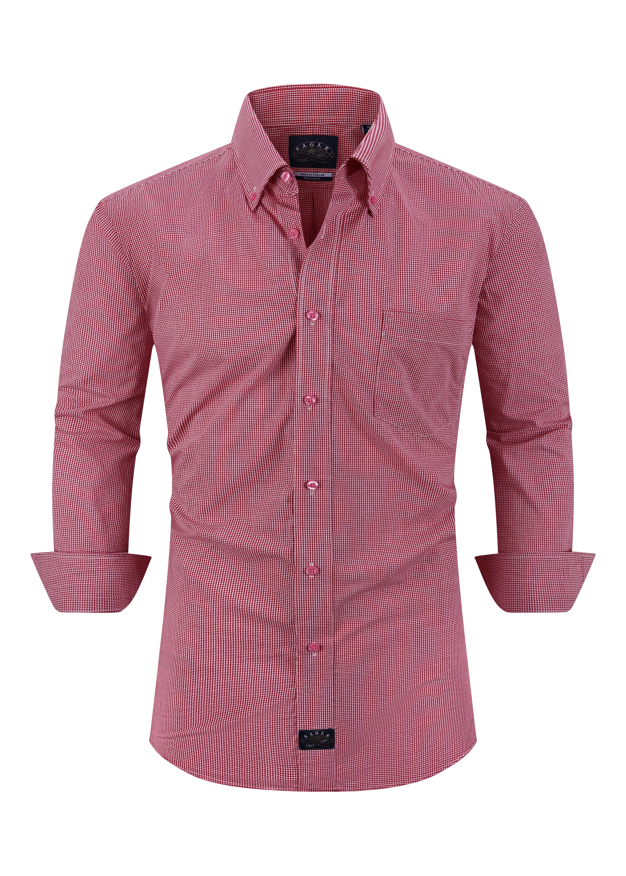 Eagle Stretch Neck Gingham Poplin Shirt