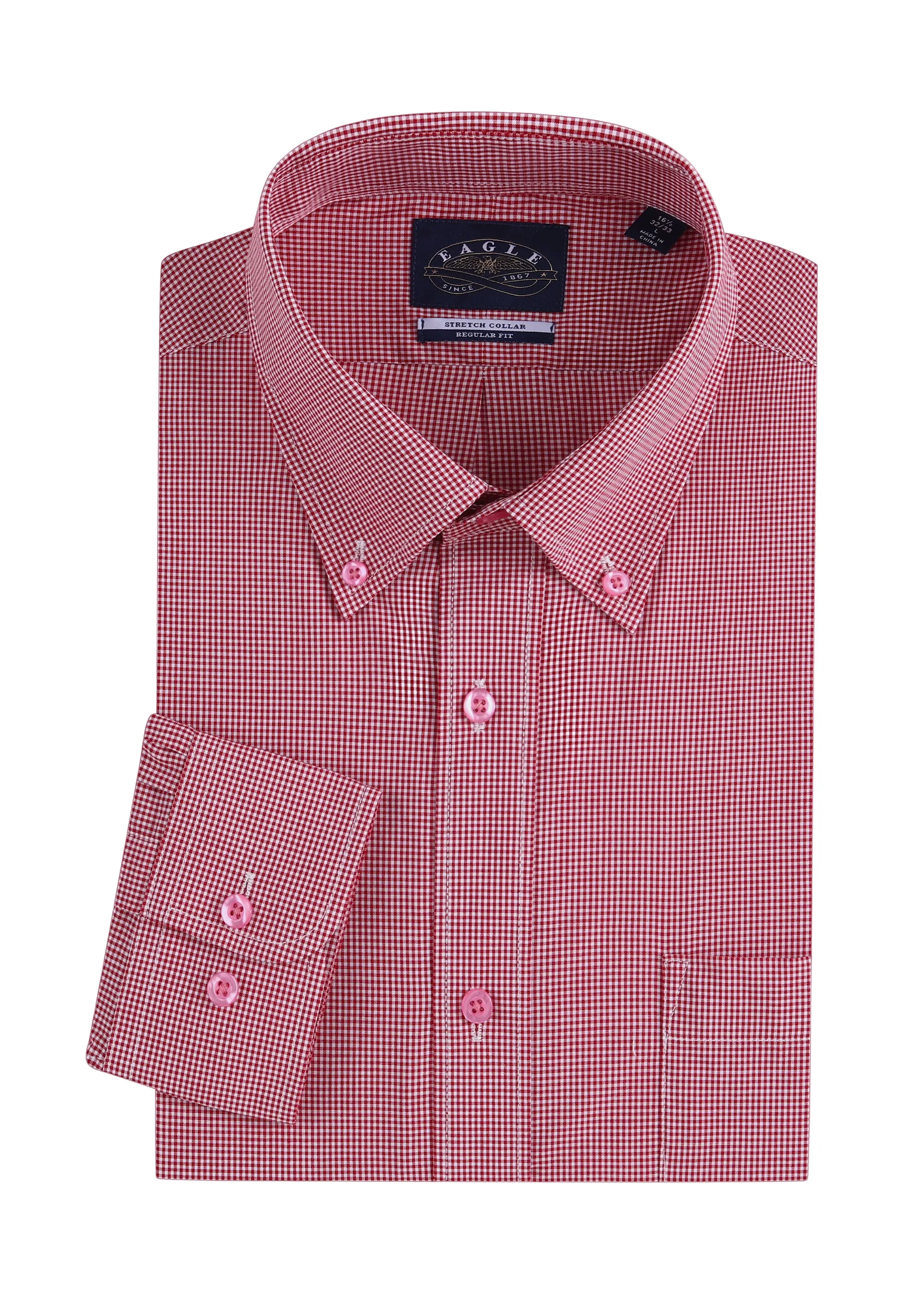 Eagle Stretch Neck Gingham Poplin Shirt