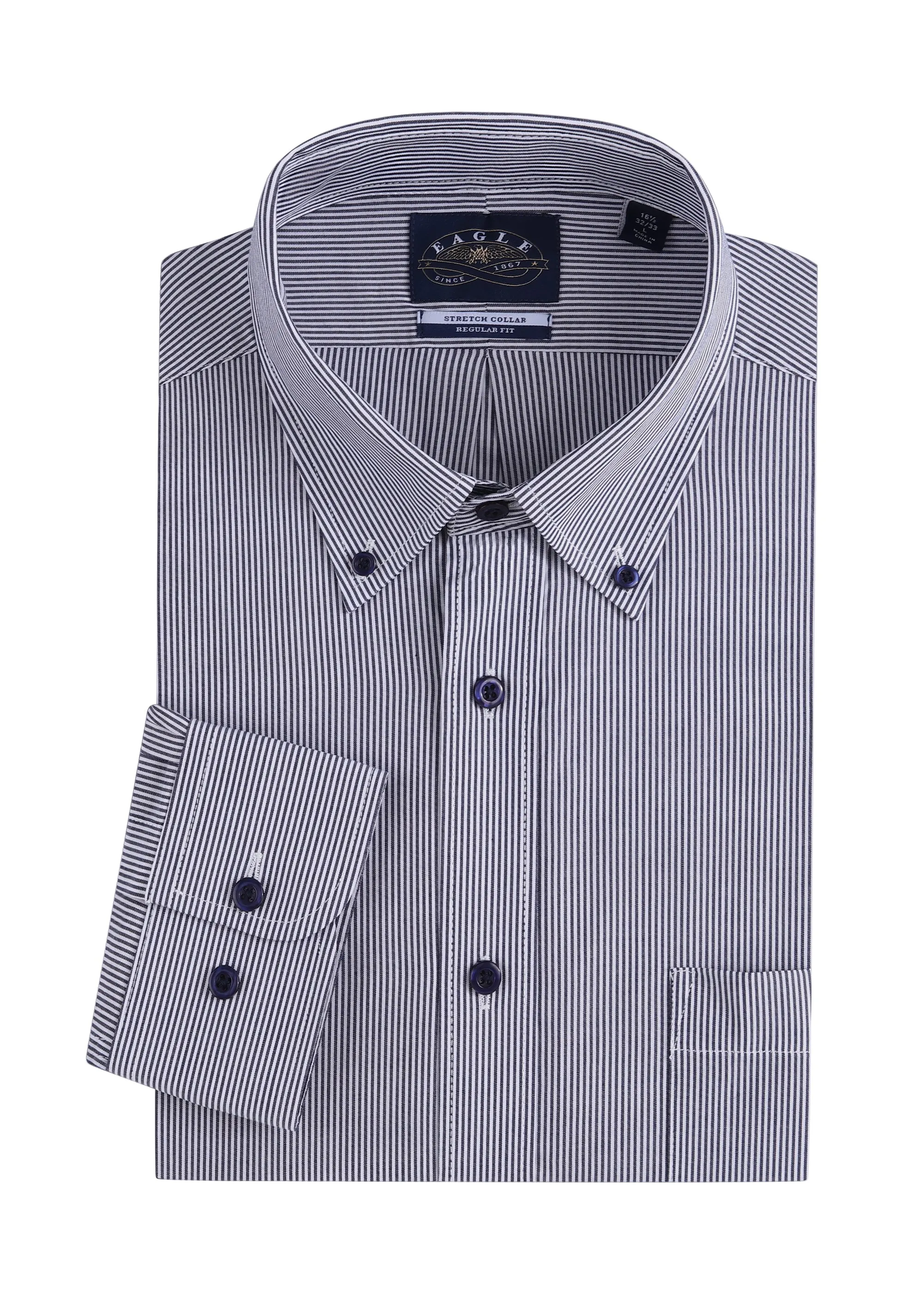 Eagle Stretch Neck Striped Poplin Shirt