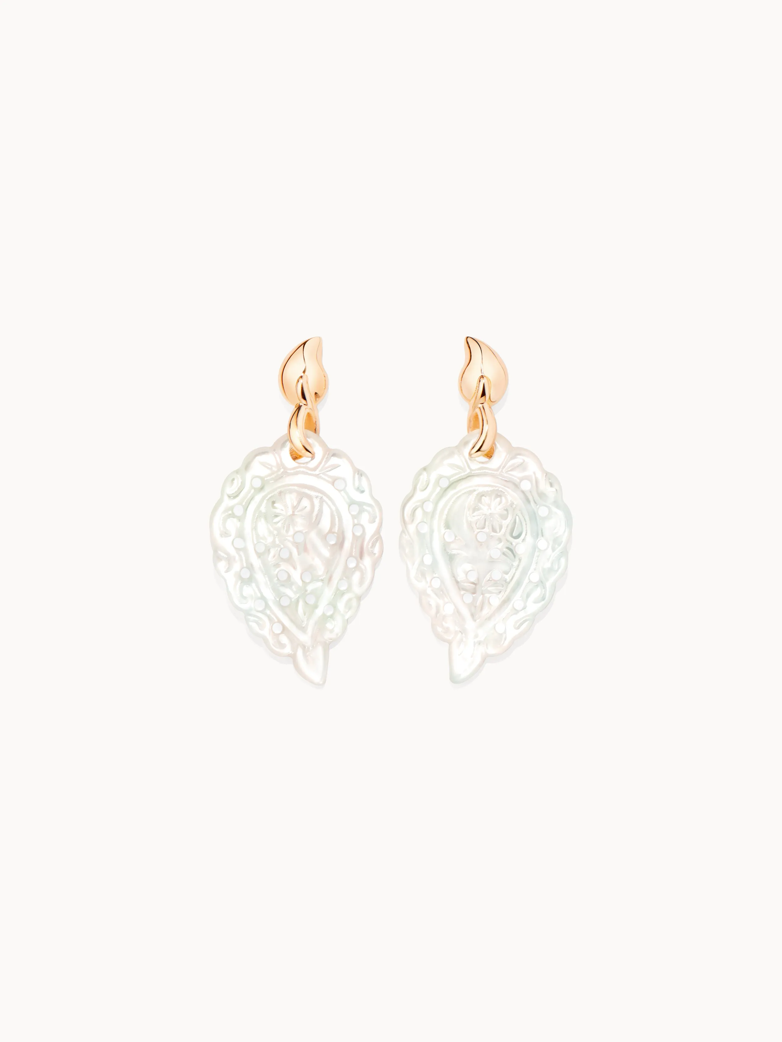 Earrings INDIA Mother of Pearl white Mother of Pearl