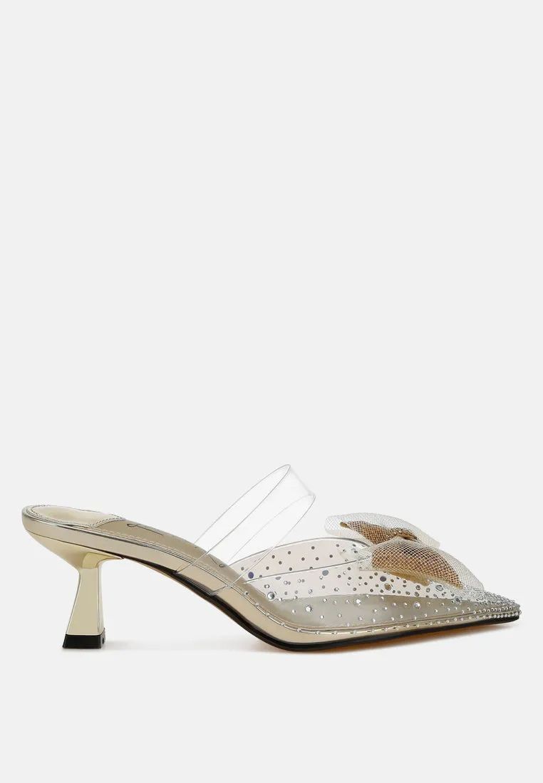 Embellished Bow Kitten Heels By MODE