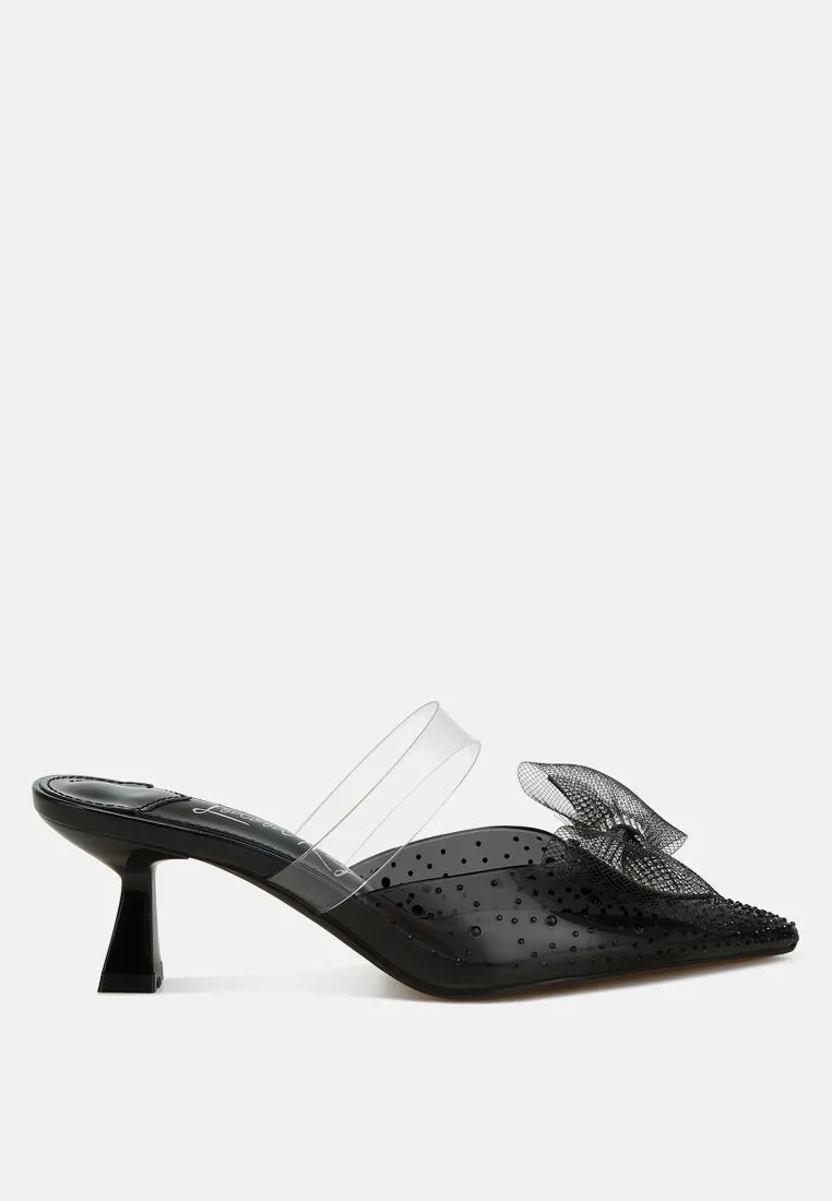 Embellished Bow Kitten Heels By MODE