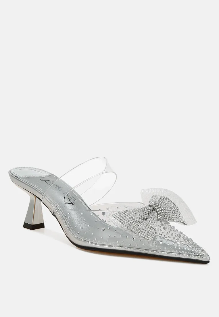 Embellished Bow Kitten Heels By MODE