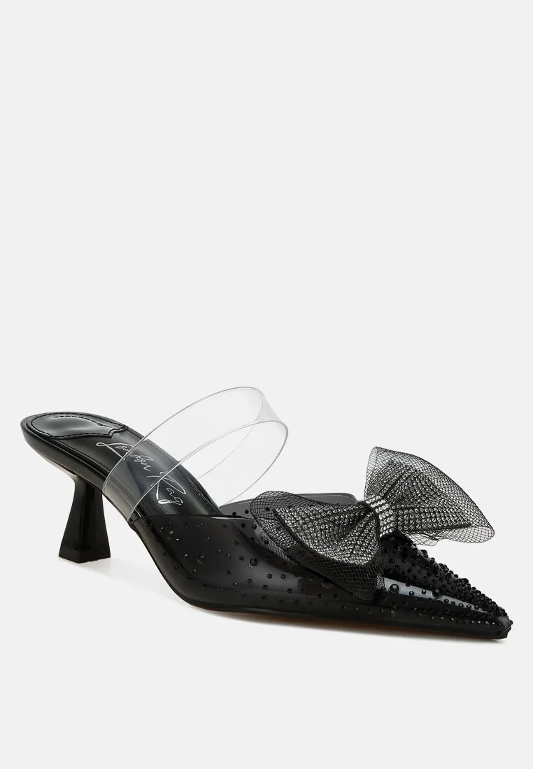 Embellished Bow Kitten Heels By MODE
