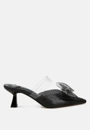 Embellished Bow Kitten Heels By MODE
