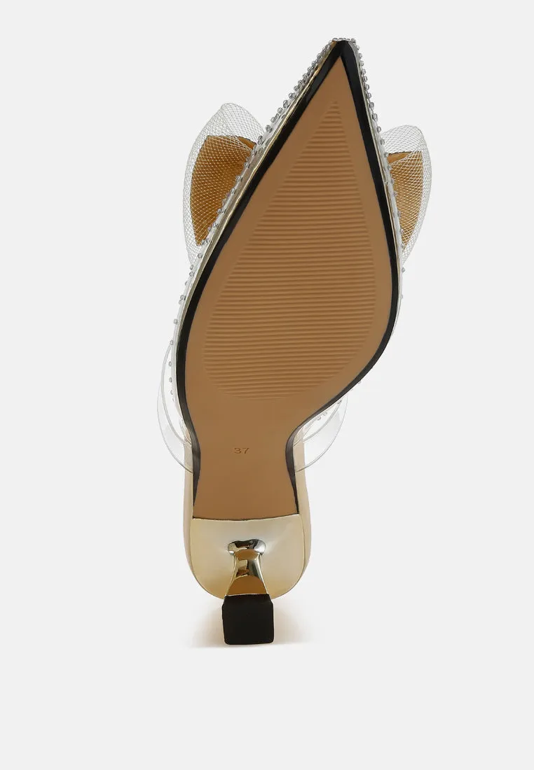 Embellished Bow Kitten Heels By MODE