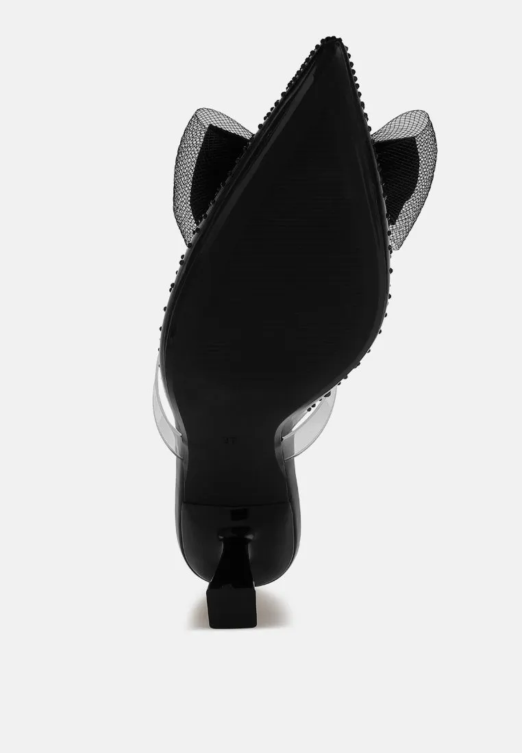 Embellished Bow Kitten Heels By MODE
