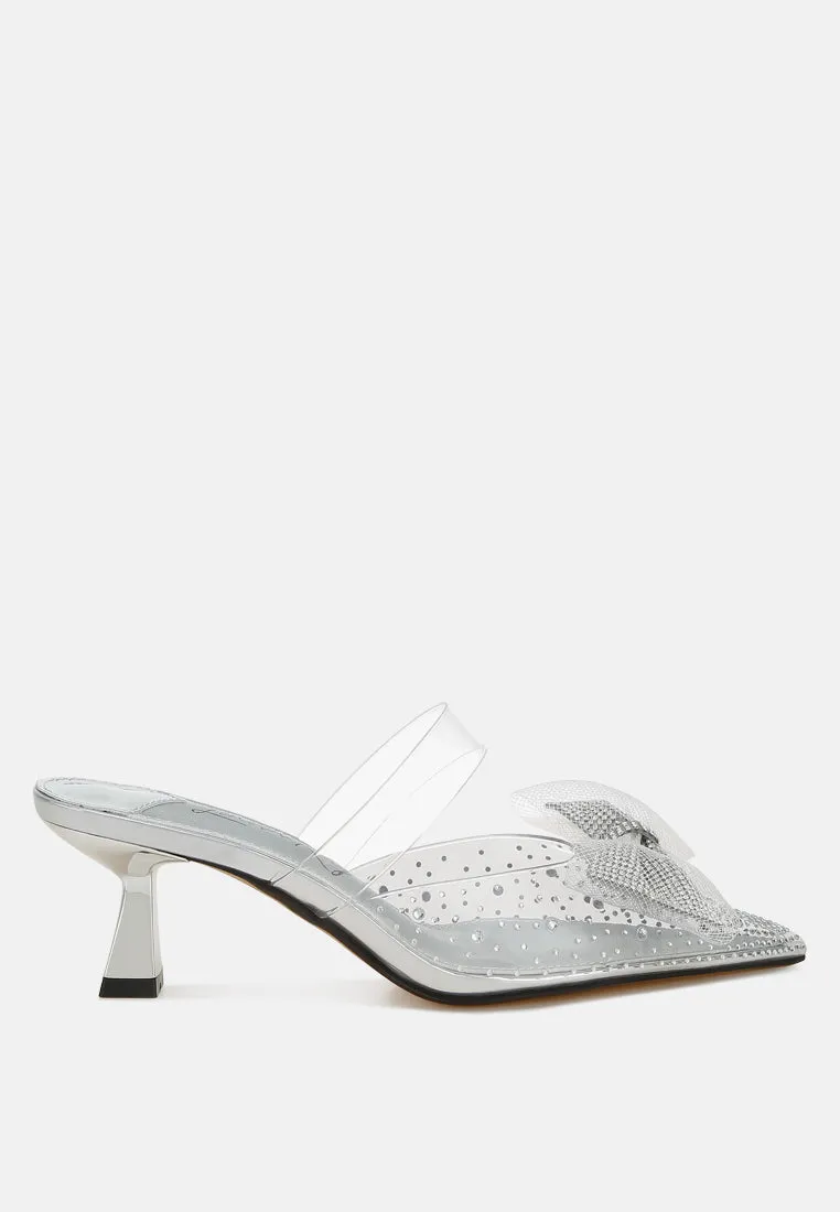 Embellished Bow Kitten Heels By MODE