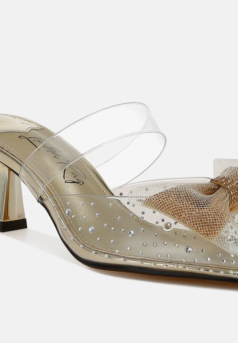 Embellished Bow Kitten Heels By MODE