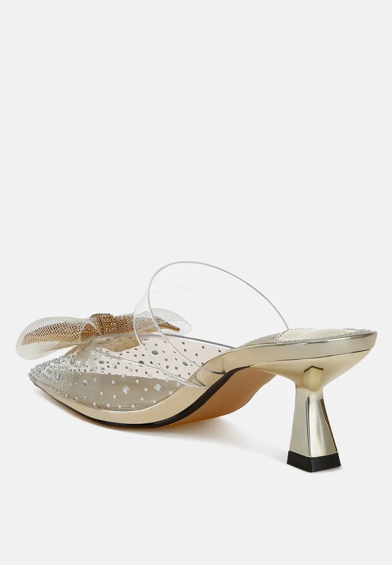 Embellished Bow Kitten Heels By MODE