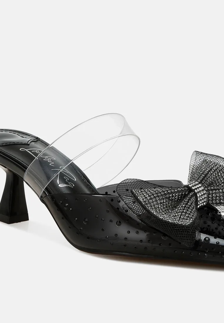 Embellished Bow Kitten Heels By MODE