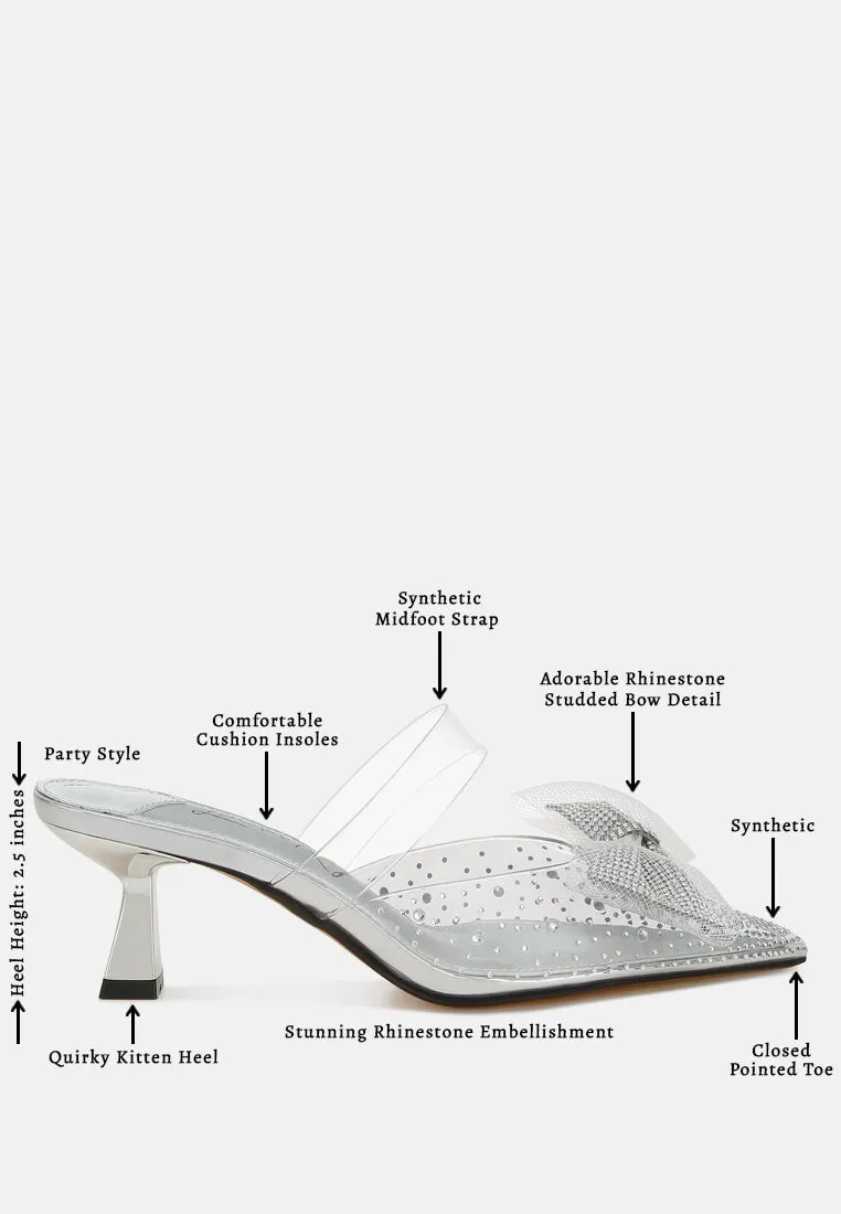 Embellished Bow Kitten Heels By MODE