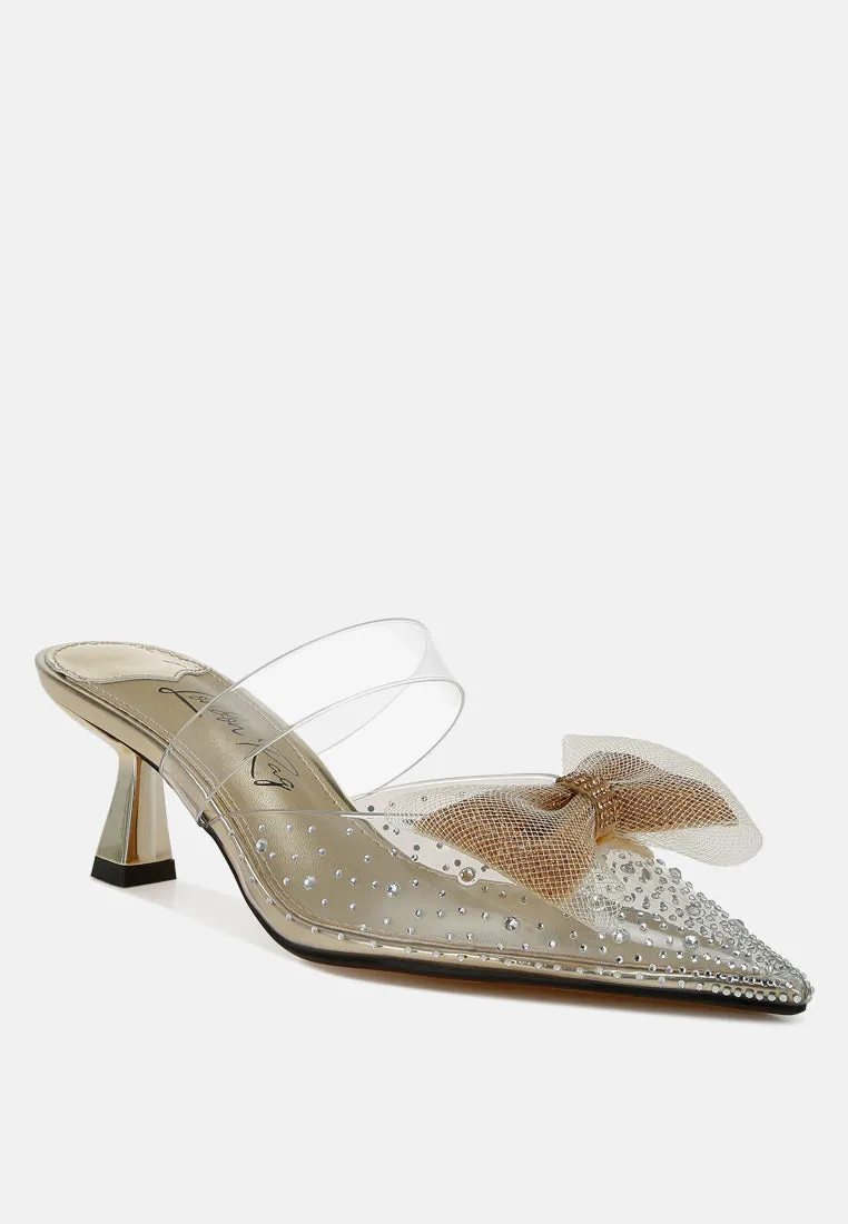 Embellished Bow Kitten Heels By MODE