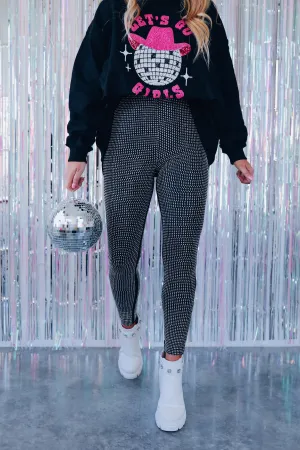Endless Sparkle Rhinestone Leggings - Black