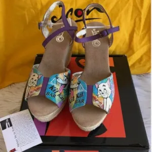 Espadrille Shoes 9 Kit Kat Club Bar Pvssy Lounge Platforms Cat ICON Los Angeles