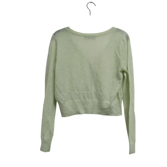 Everlane Womens Size Medium Green Lightweight Cardigan Sweater Alpaca Wool Blend