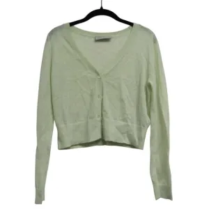 Everlane Womens Size Medium Green Lightweight Cardigan Sweater Alpaca Wool Blend