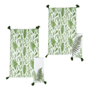 Fanciful Fern Dish Towels with Tassels (Set of 2)