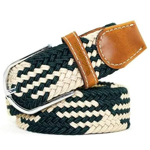 Fashion Men Women Woven Elastic Stretch Waistband Casual Jeans Belt