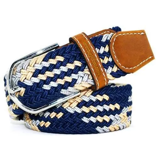 Fashion Men Women Woven Elastic Stretch Waistband Casual Jeans Belt