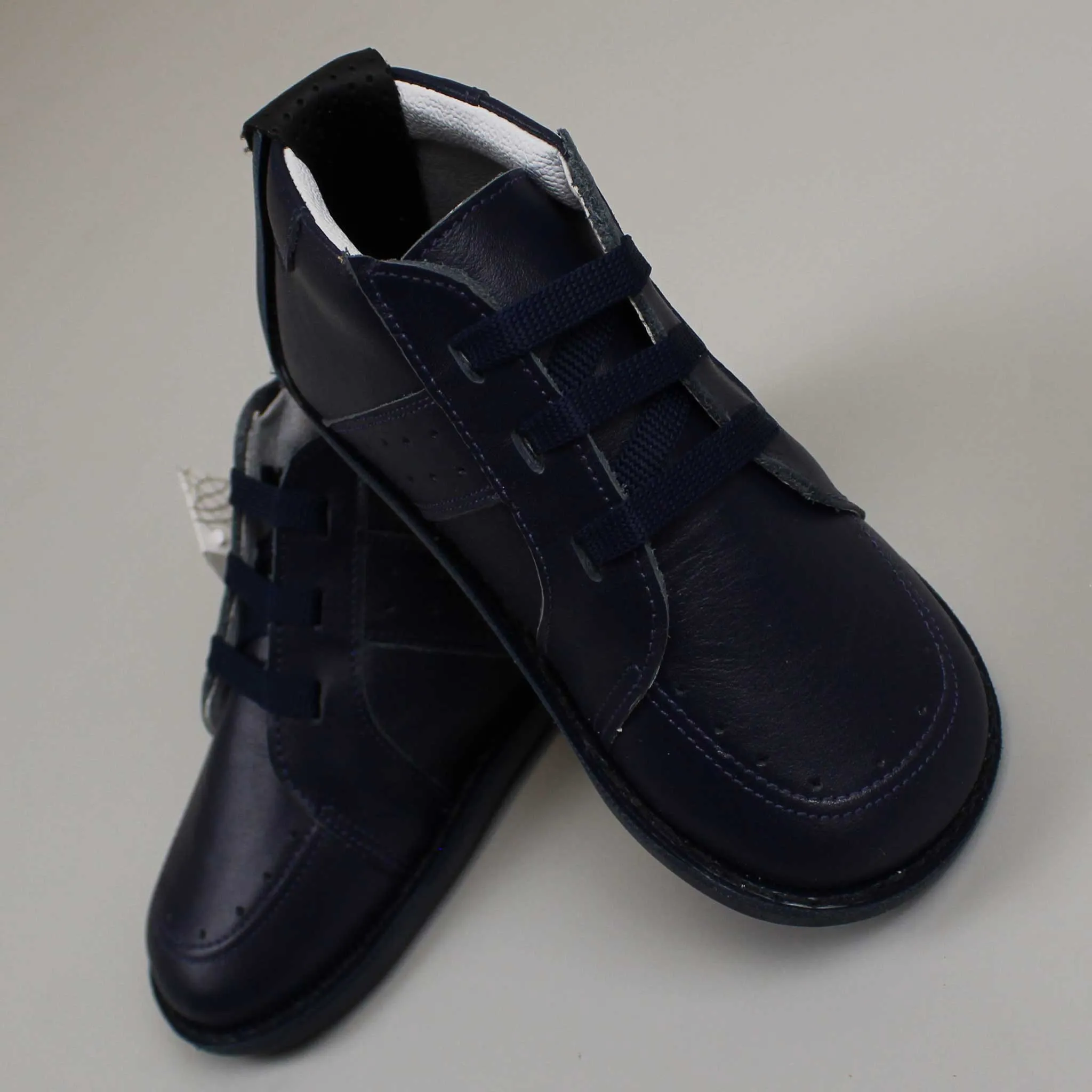 First Walker Shoes - Boys - Hard Sole Navy Leather - Pex Fynn