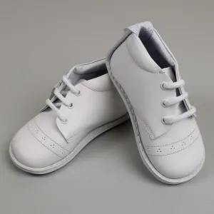 First Walker Shoes - Boys - Hard Sole White Leather - Pex Calvin