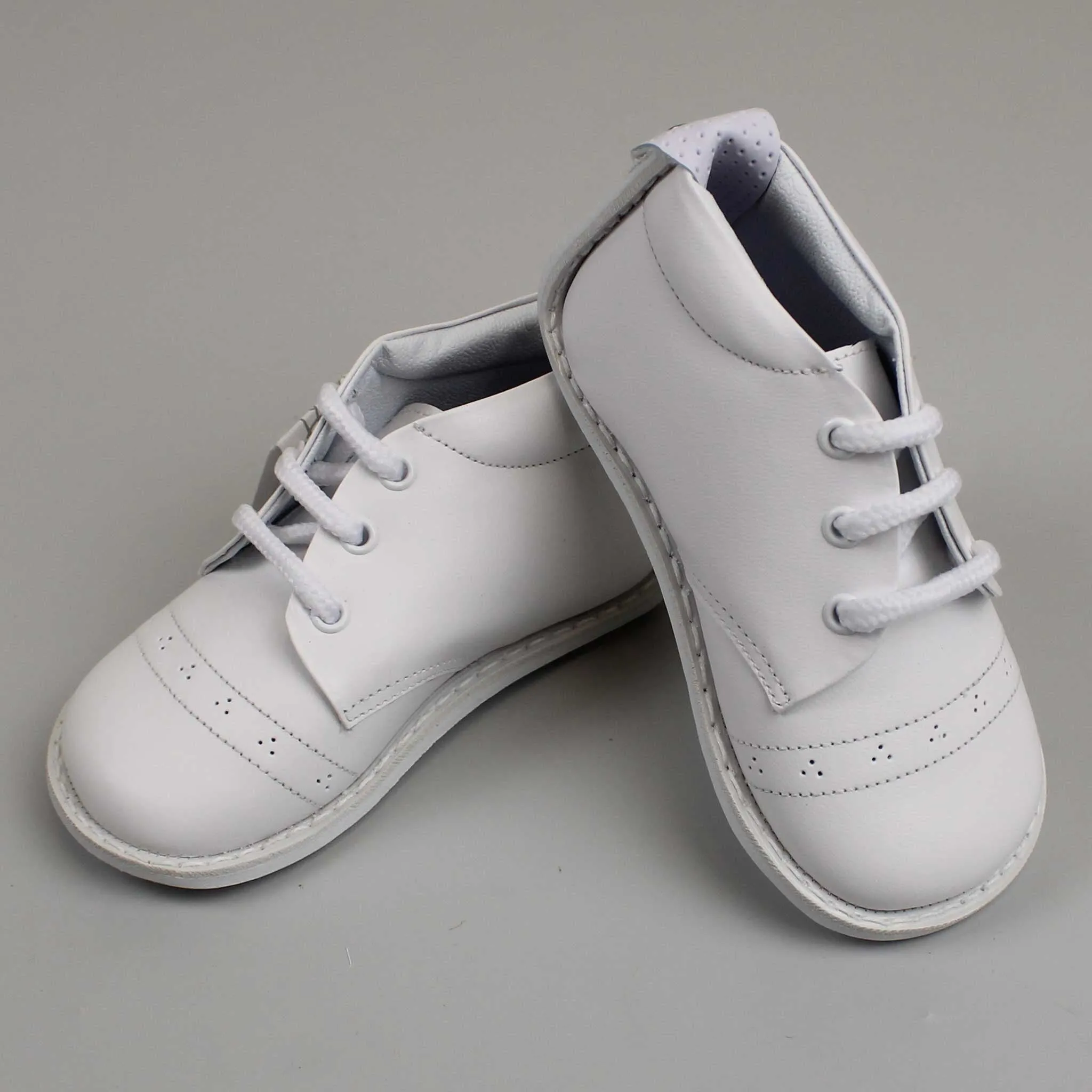 First Walker Shoes - Boys - Hard Sole White Leather - Pex Calvin