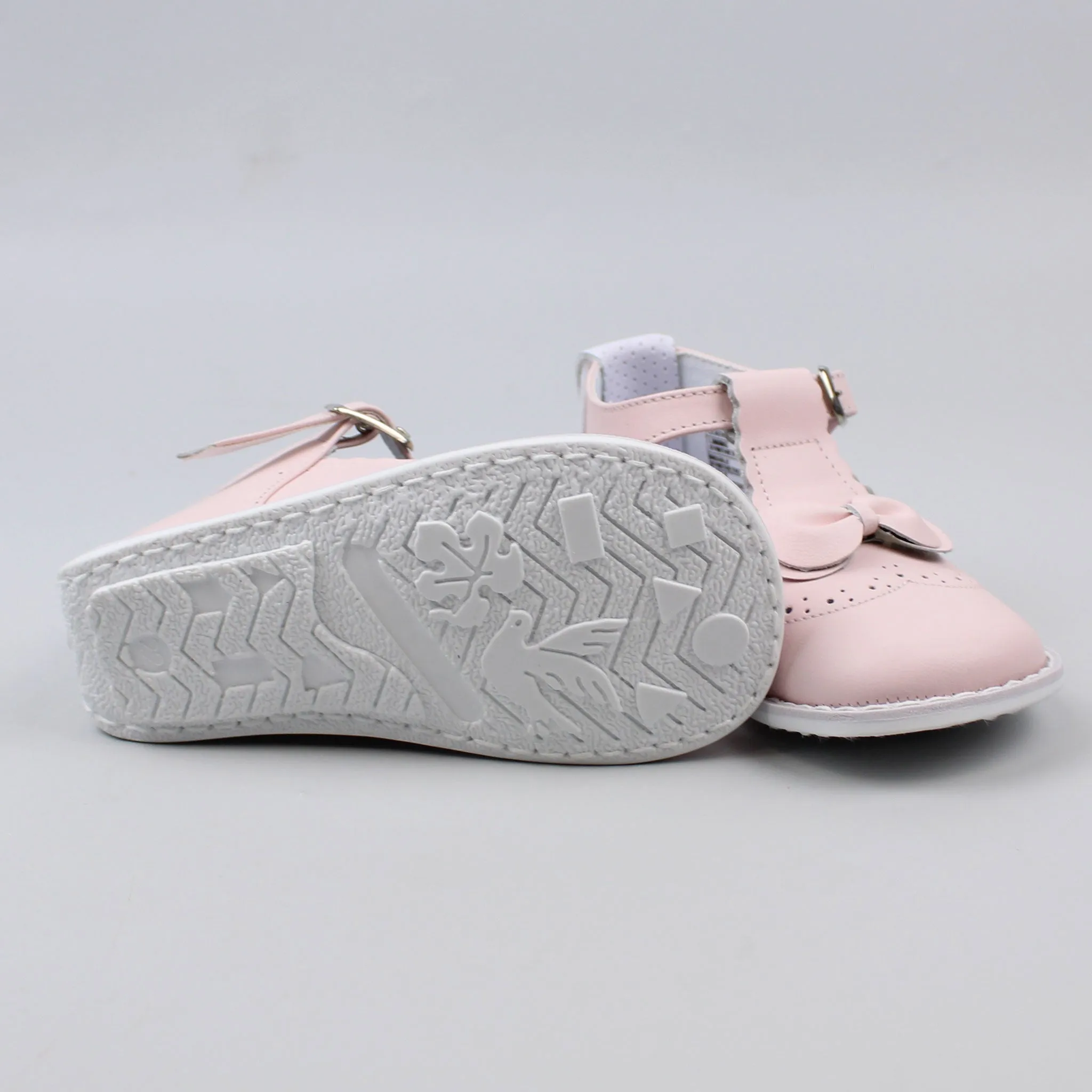 First Walker Shoes - Hard Sole Pink Leather T Bar - Pex Isla