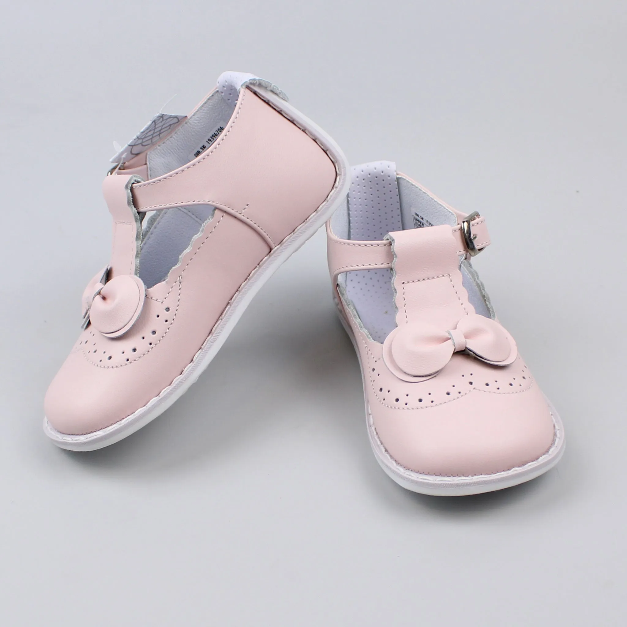 First Walker Shoes - Hard Sole Pink Leather T Bar - Pex Isla