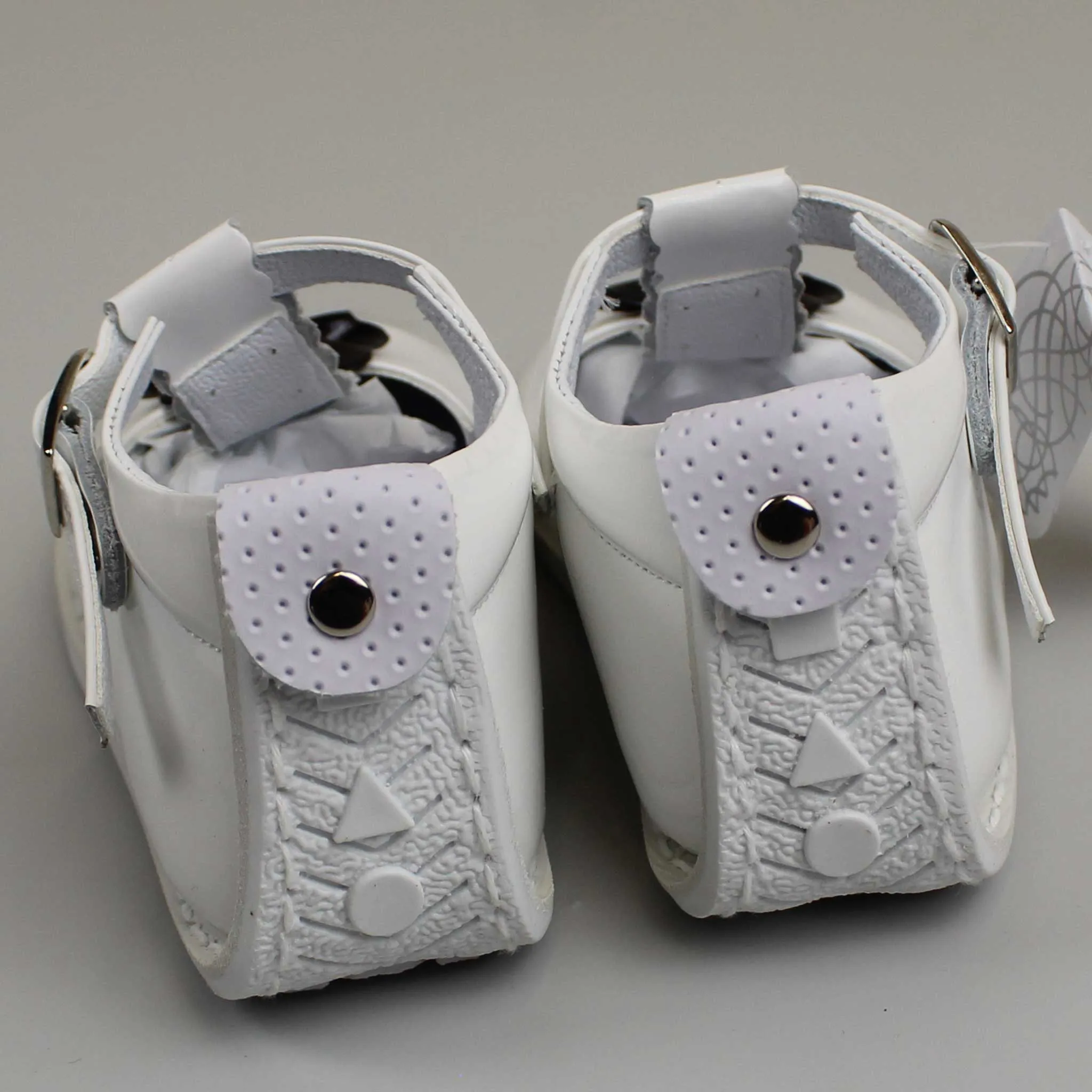 First Walker Shoes - Hard Sole White / Navy Leather T Bar - Pex Anastasia