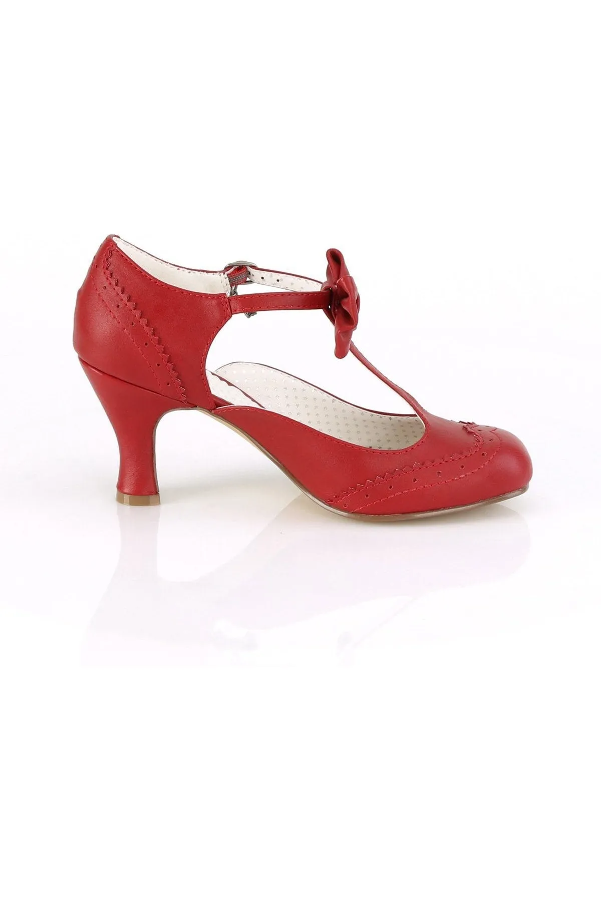 FLAPPER-11 Pump | Red Faux Leather