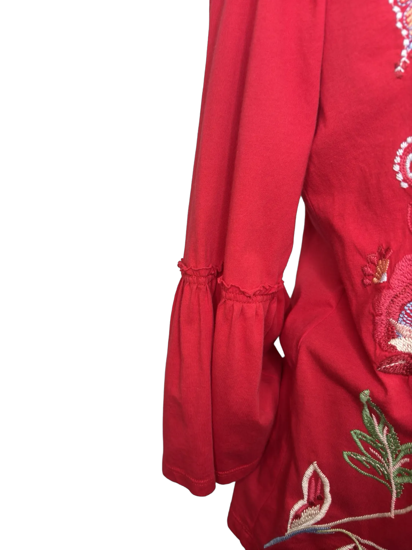 Freyde Ruffle Sleeve T Shirt Ski Patrol
