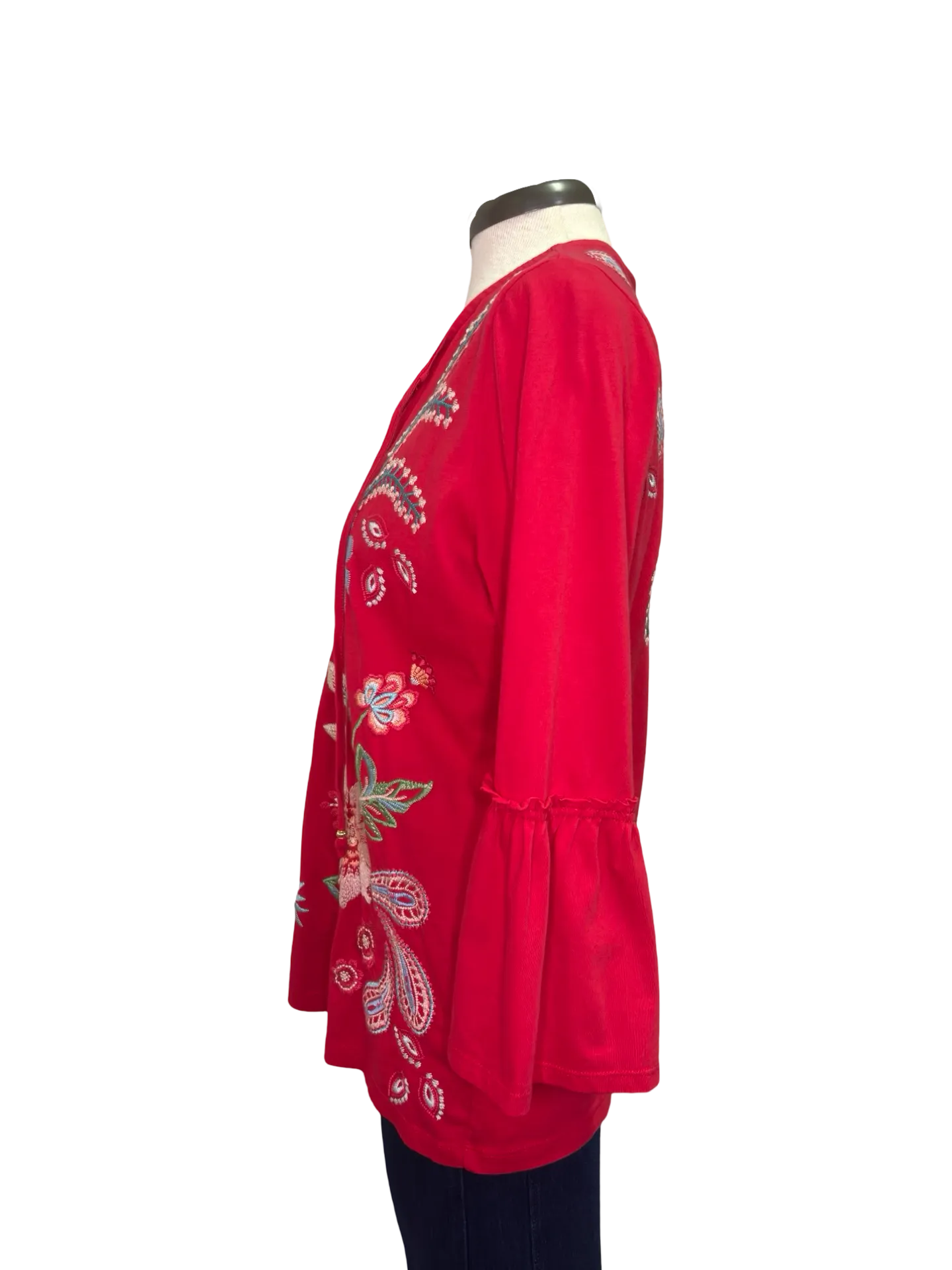 Freyde Ruffle Sleeve T Shirt Ski Patrol