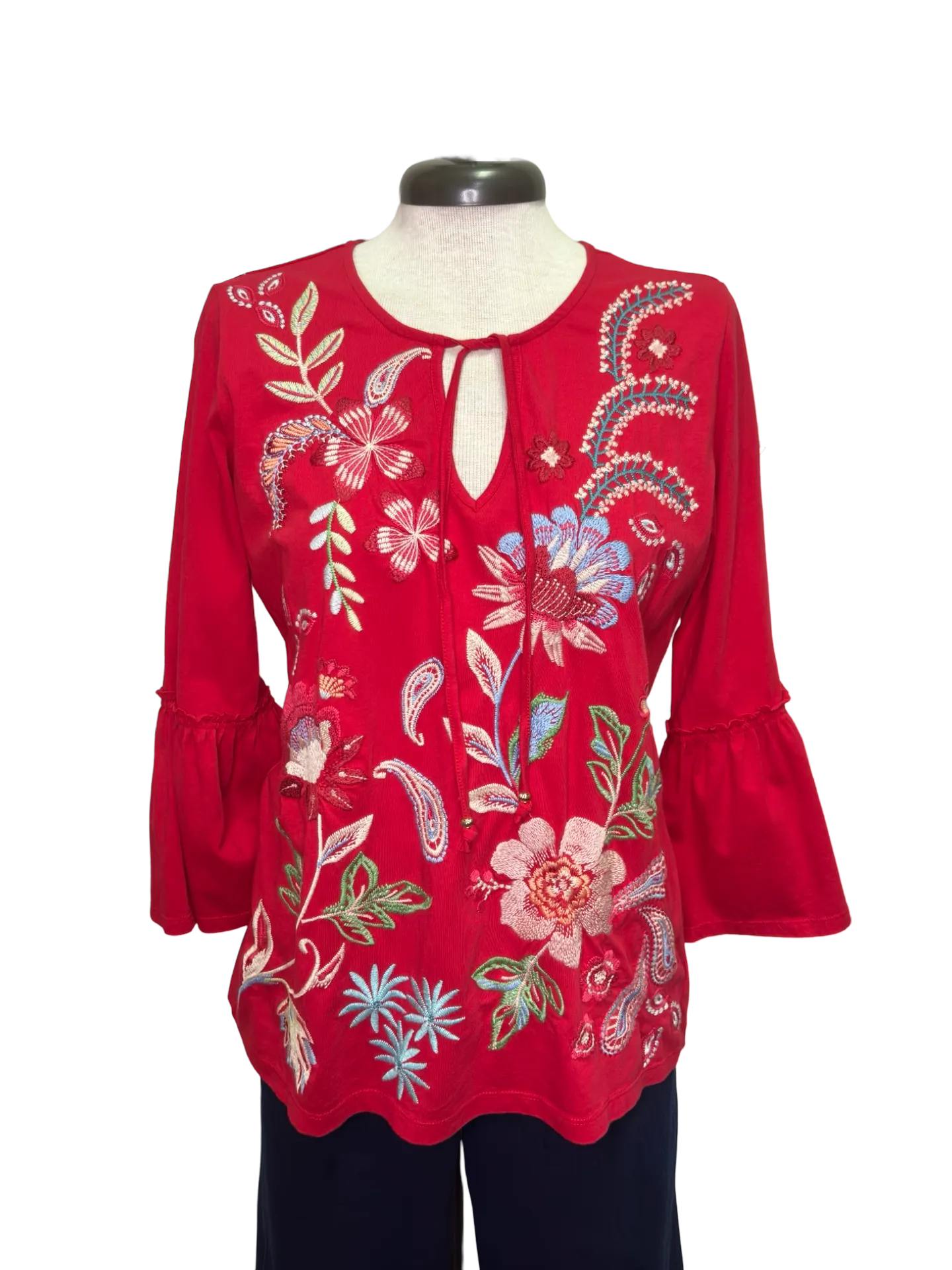 Freyde Ruffle Sleeve T Shirt Ski Patrol