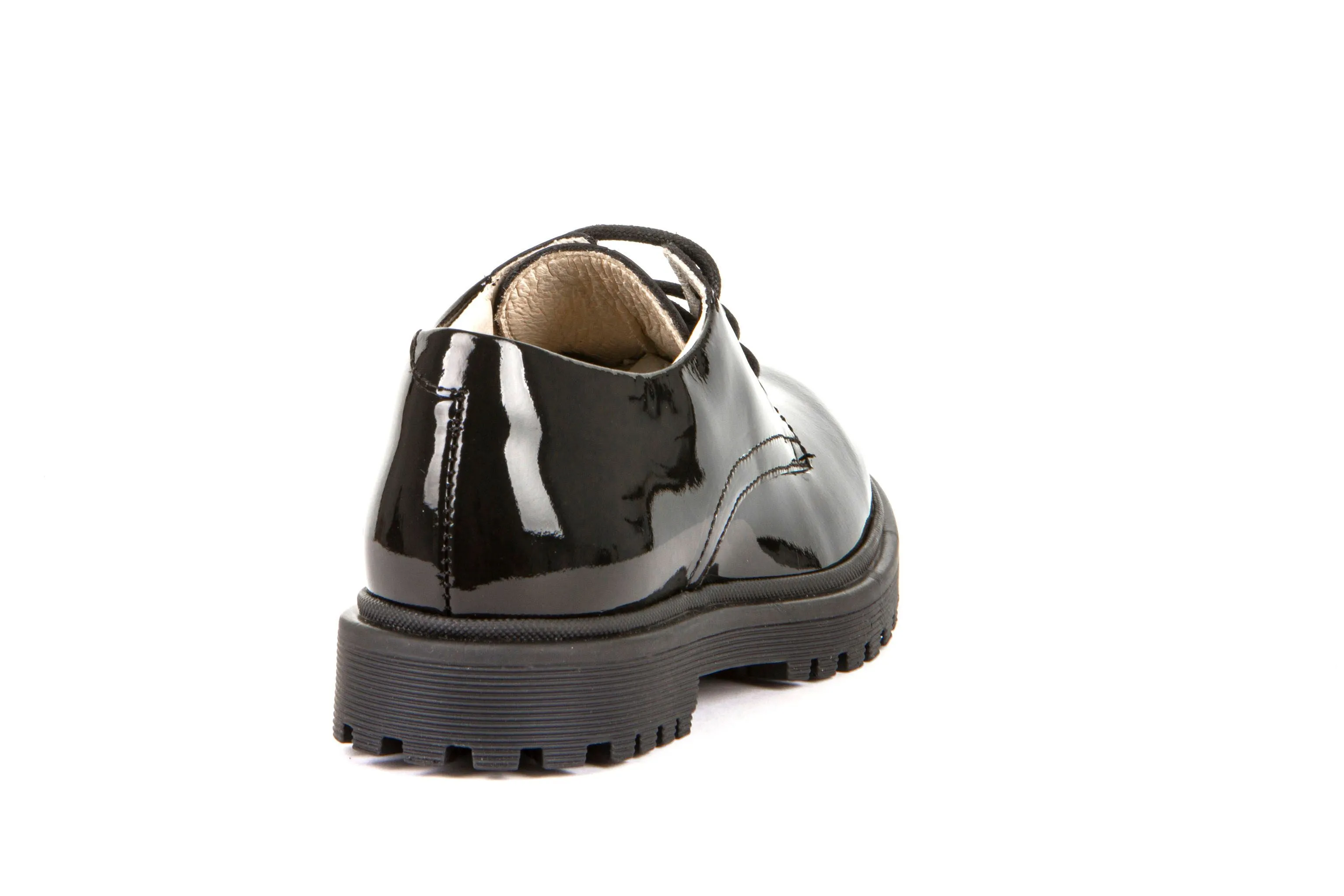 Froddo Black Patent lace up School Shoes