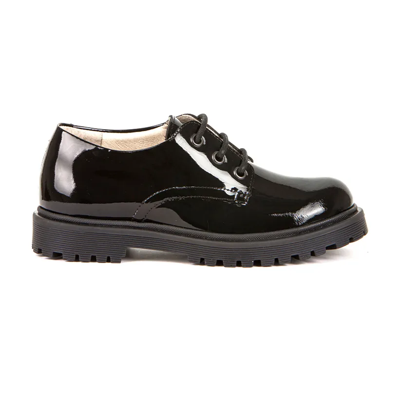 Froddo Black Patent lace up School Shoes