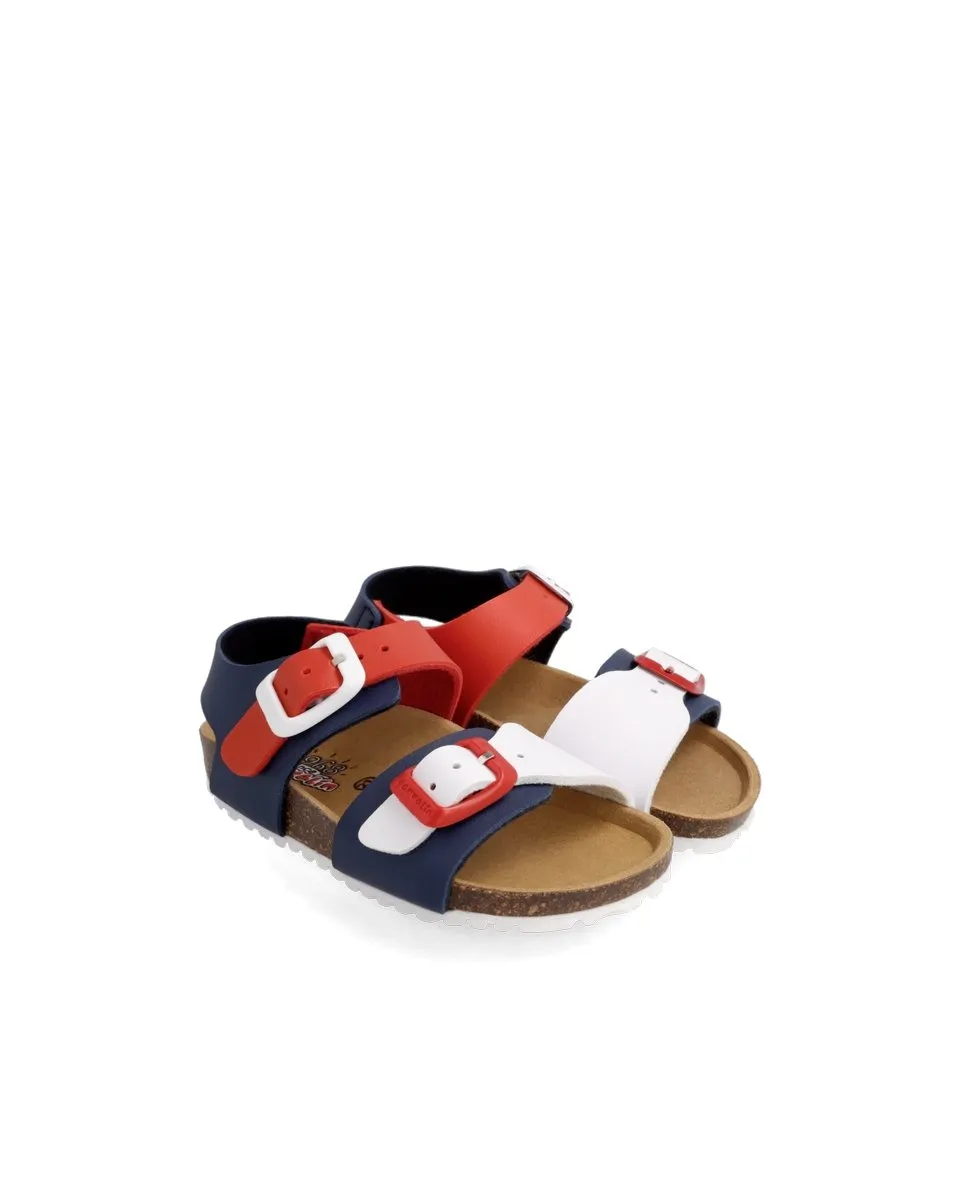 Garvalin - Bio Sandal- Azul Marino Navy/Red/White
