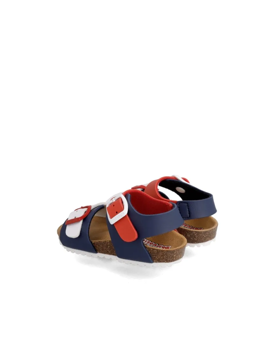 Garvalin - Bio Sandal- Azul Marino Navy/Red/White