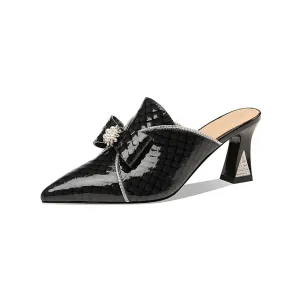 Genuine Leather Sandals For Women Thick Heels Pump
